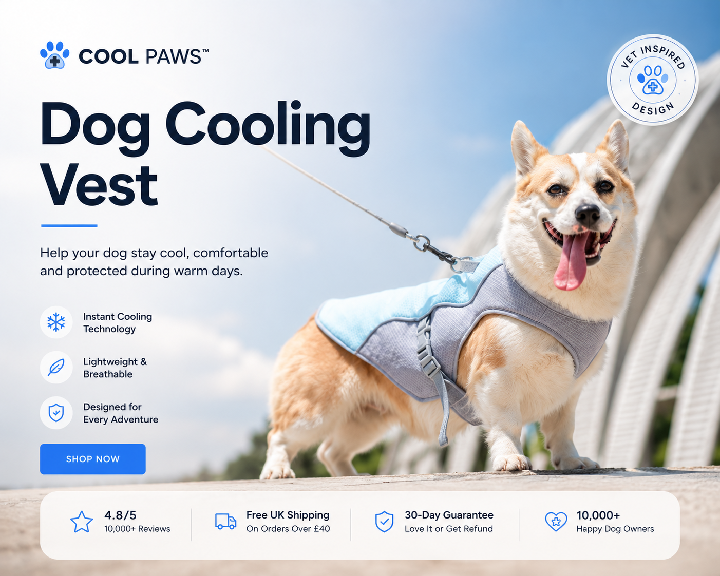 Cool Paws HeatShield Cooling Vest — evaporative cooling technology for dogs
